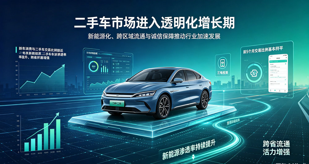 二手车交易量直逼新车 新能源车保值率提升